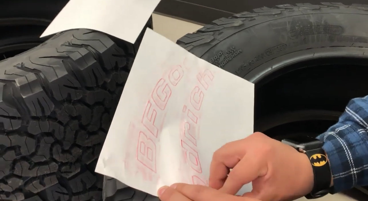Load video: how to make a tire trace