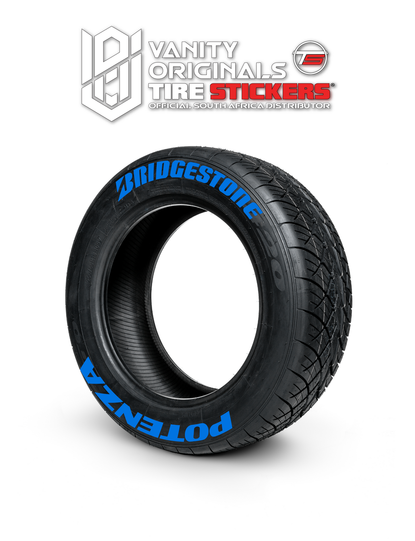 Bridgestone Potenza ( 8x Rubber Decals, Adhesive & Instructions Included )