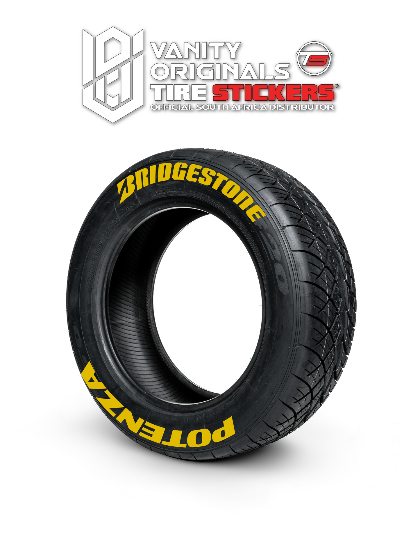 Bridgestone Potenza ( 8x Rubber Decals, Adhesive & Instructions Included )