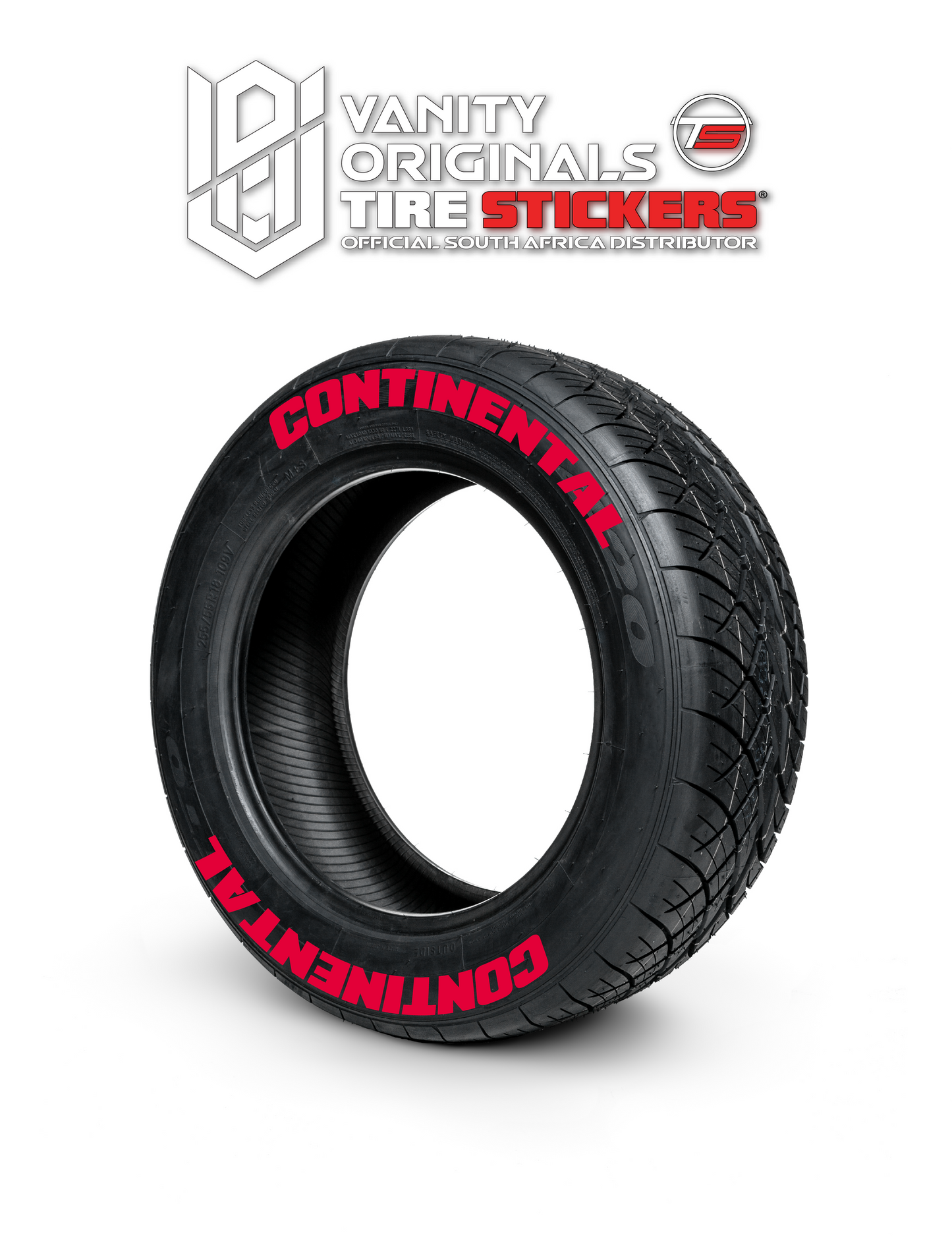Continental Bold ( 8x Rubber Decals, Adhesive & Instructions Included )