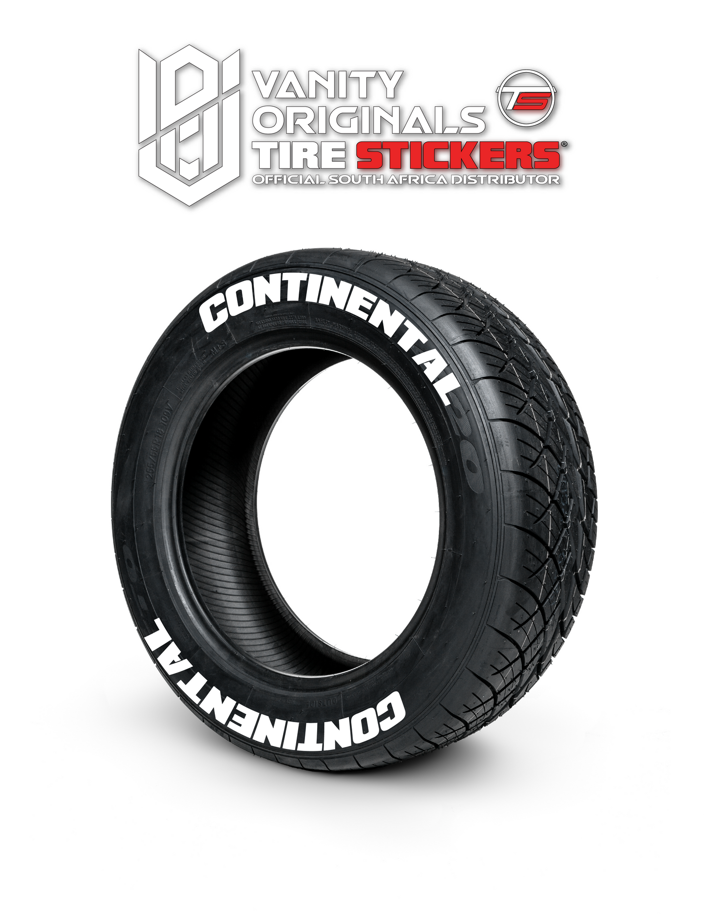 Continental Bold ( 8x Rubber Decals, Adhesive & Instructions Included )