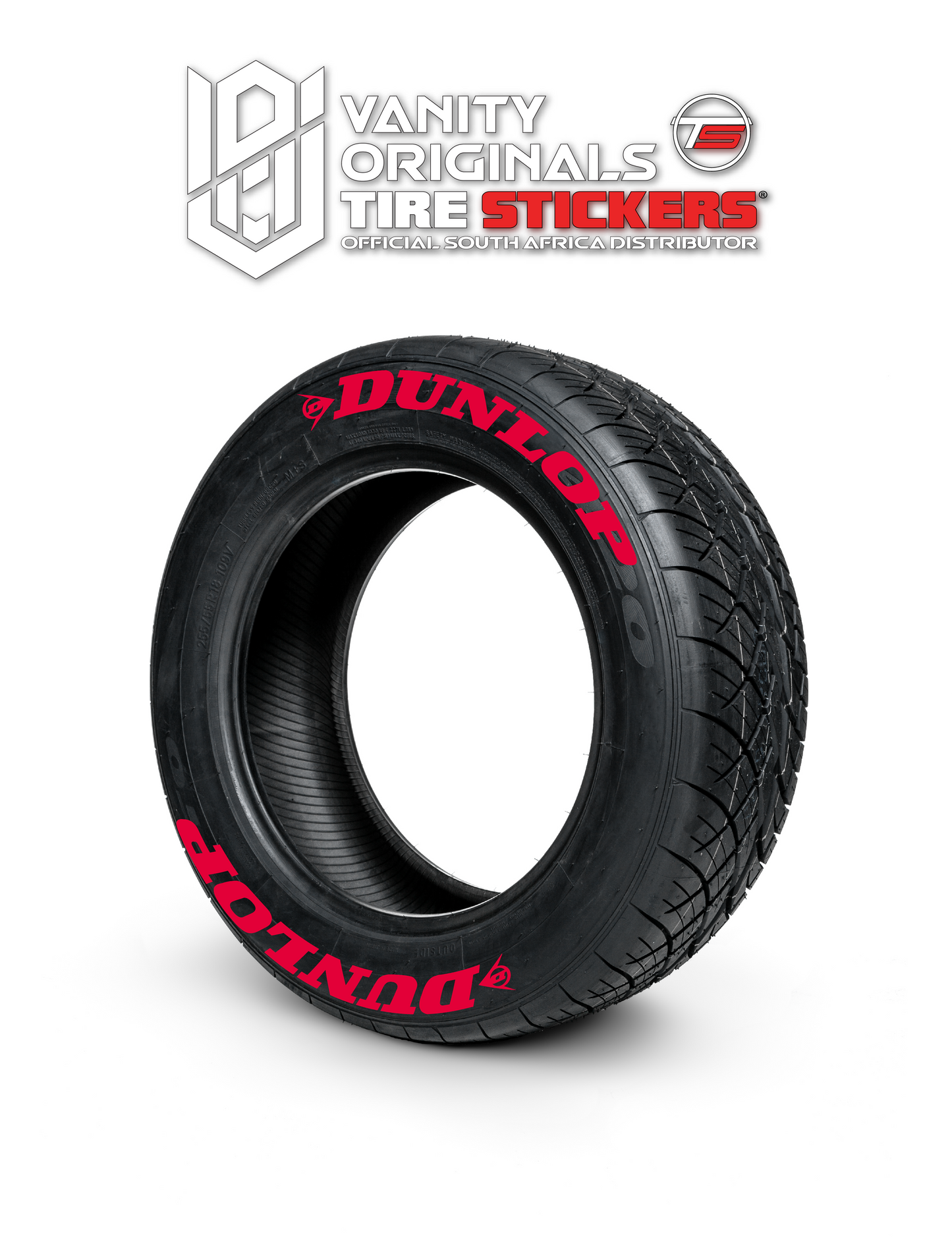Dunlop ( 8x Rubber Decals, Adhesive & Instructions Included )