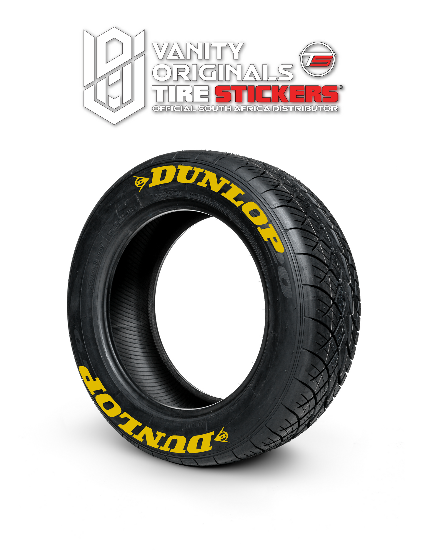 Dunlop ( 8x Rubber Decals, Adhesive & Instructions Included )