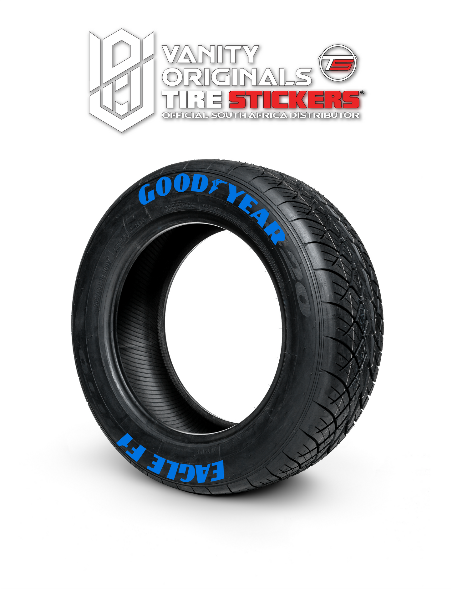 Goodyear Eagle F1 ( 8x Rubber Decals, Adhesive & Instructions Included )