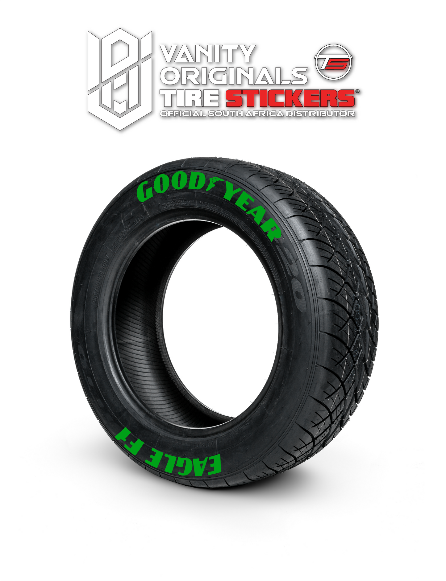 Goodyear Eagle F1 ( 8x Rubber Decals, Adhesive & Instructions Included )