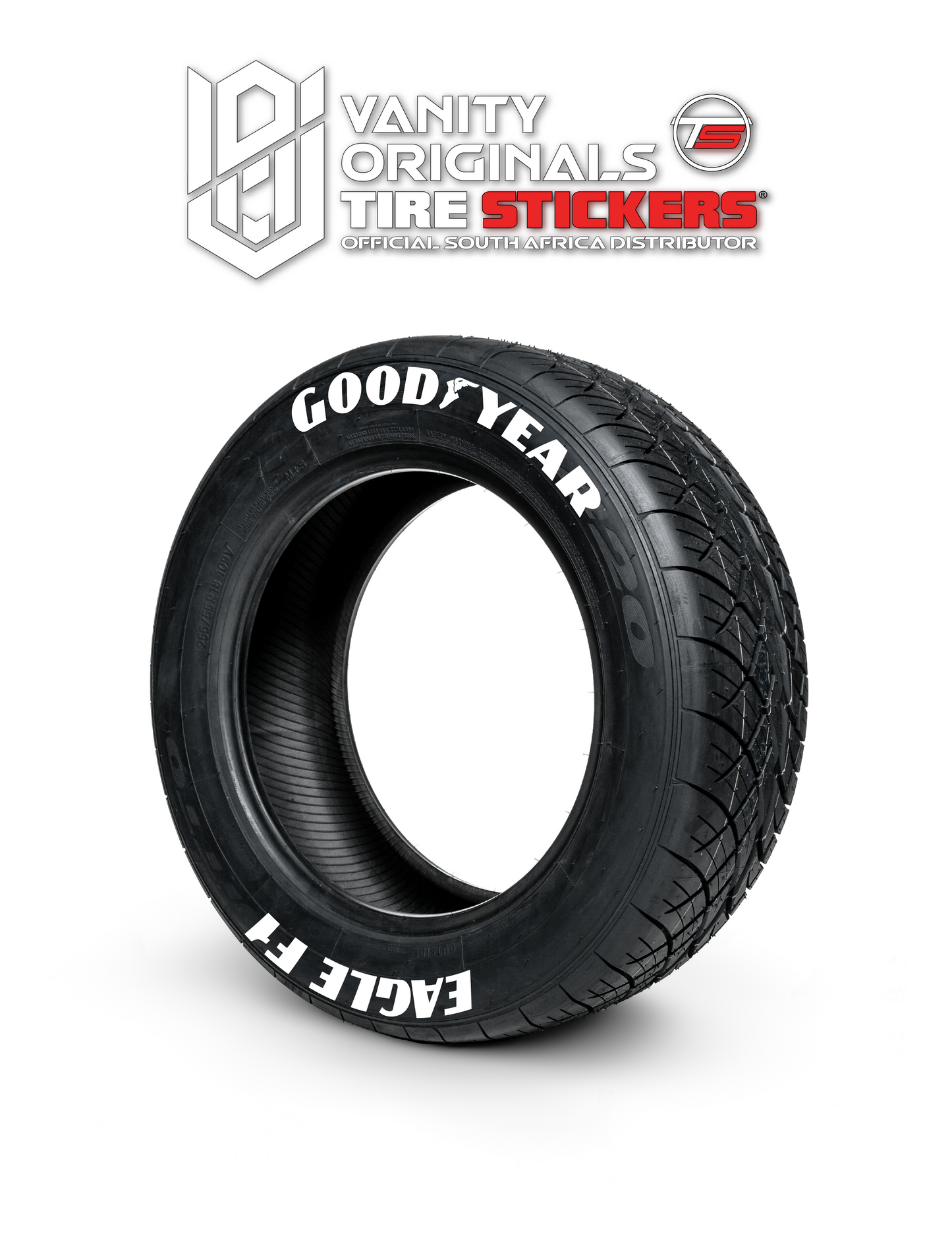 Goodyear Eagle F1 ( 8x Rubber Decals, Adhesive & Instructions Included )