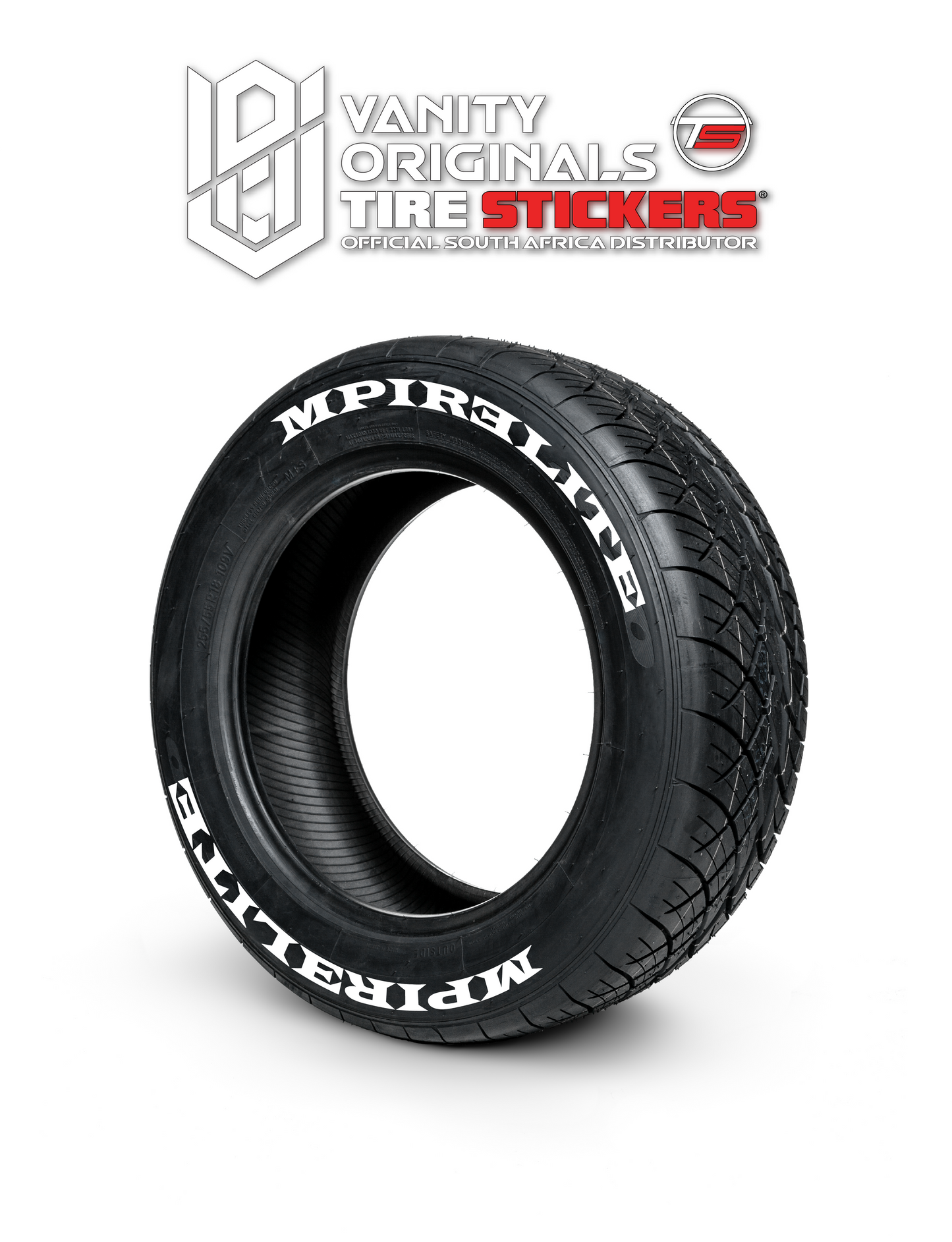 Mpirelite ( 8x Rubber Decals, Adhesive & Instructions Included )