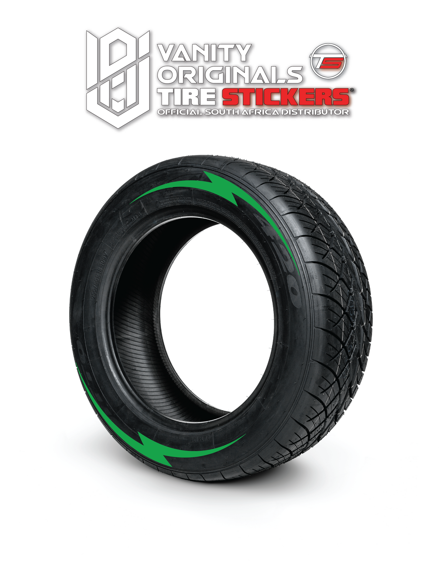 Stripes Lightning Tire Stickers