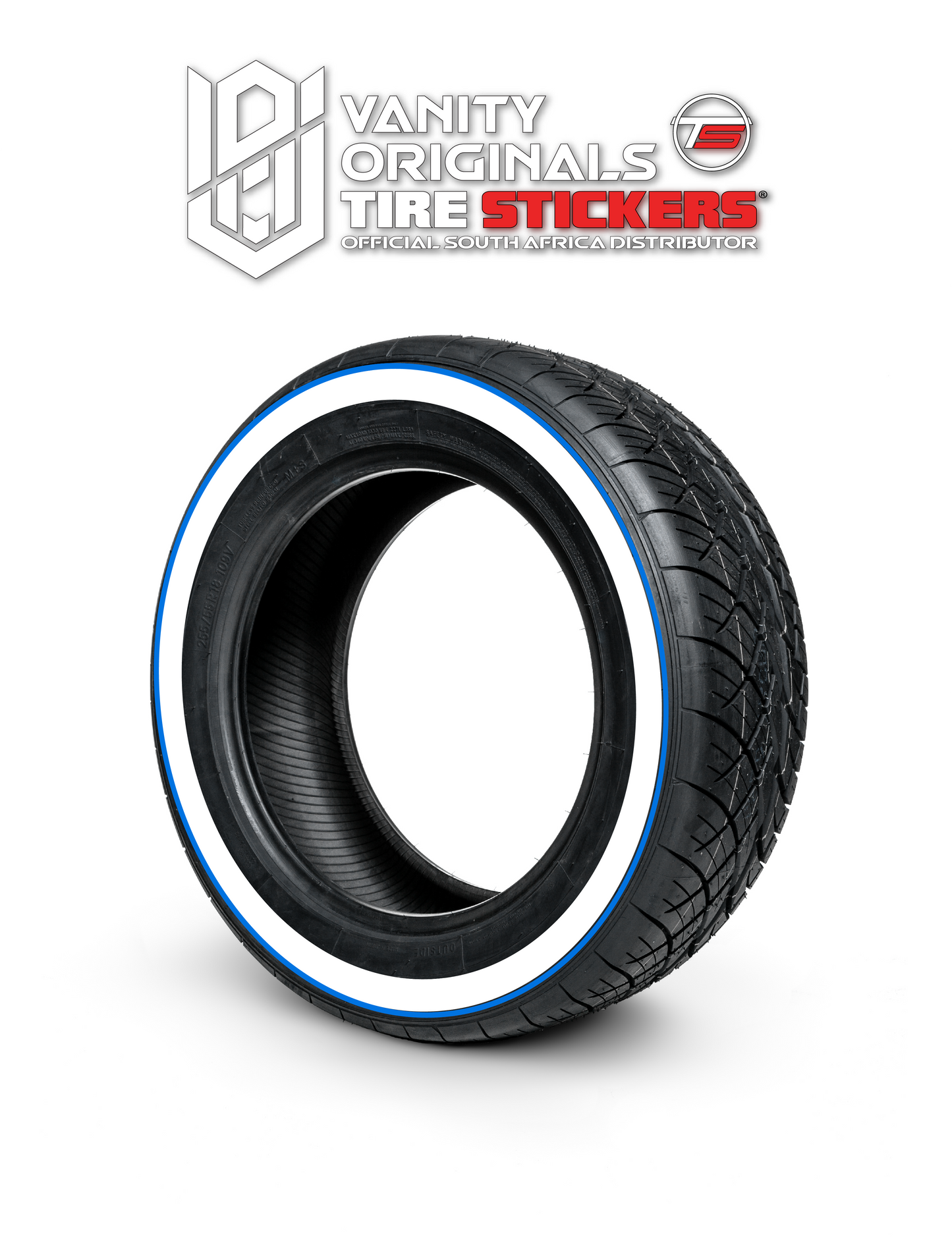 White Wall Color Line Tire Stickers