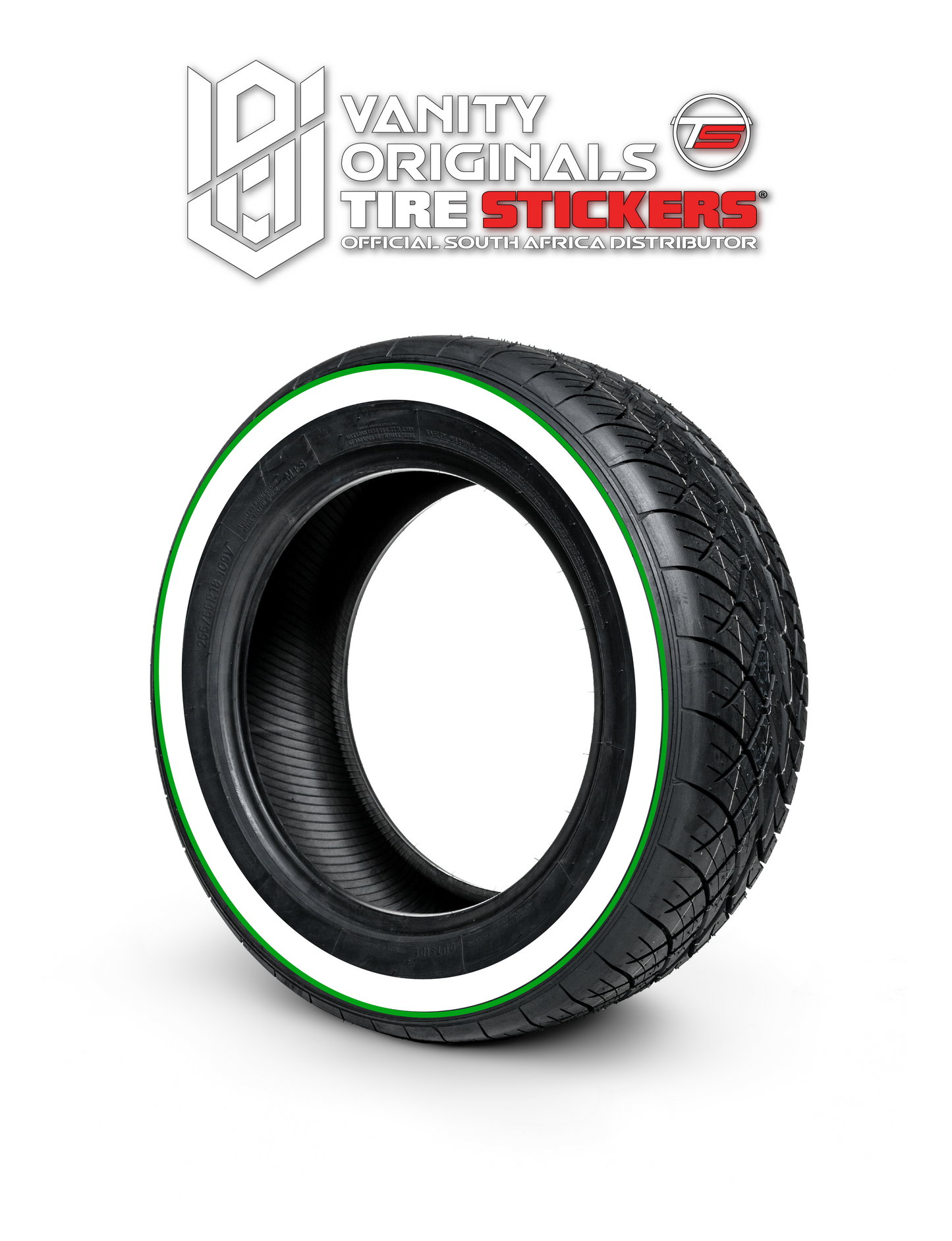White Wall Color Line Tire Stickers