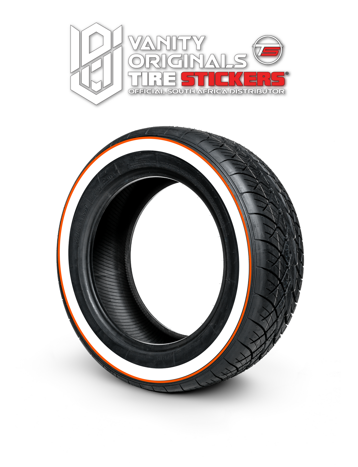 White Wall Color Line Tire Stickers