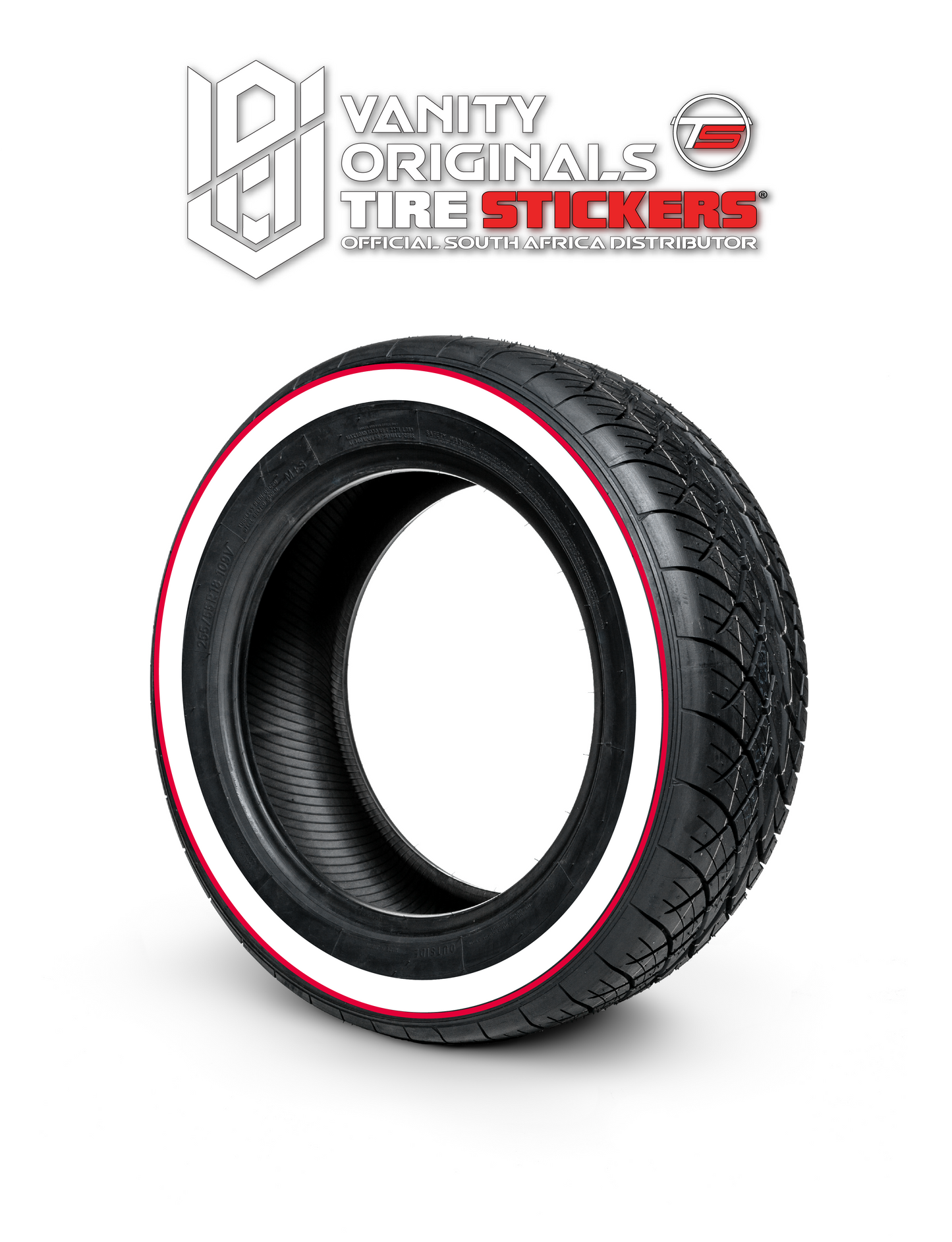 White Wall Color Line Tire Stickers