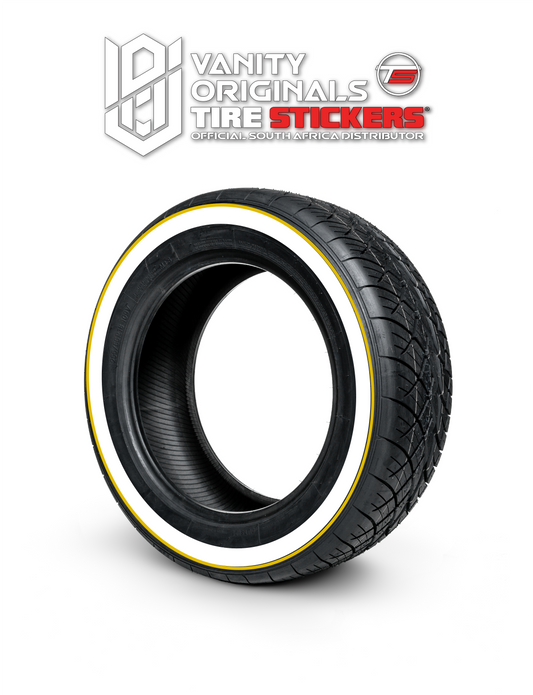 White Wall Color Line Tire Stickers