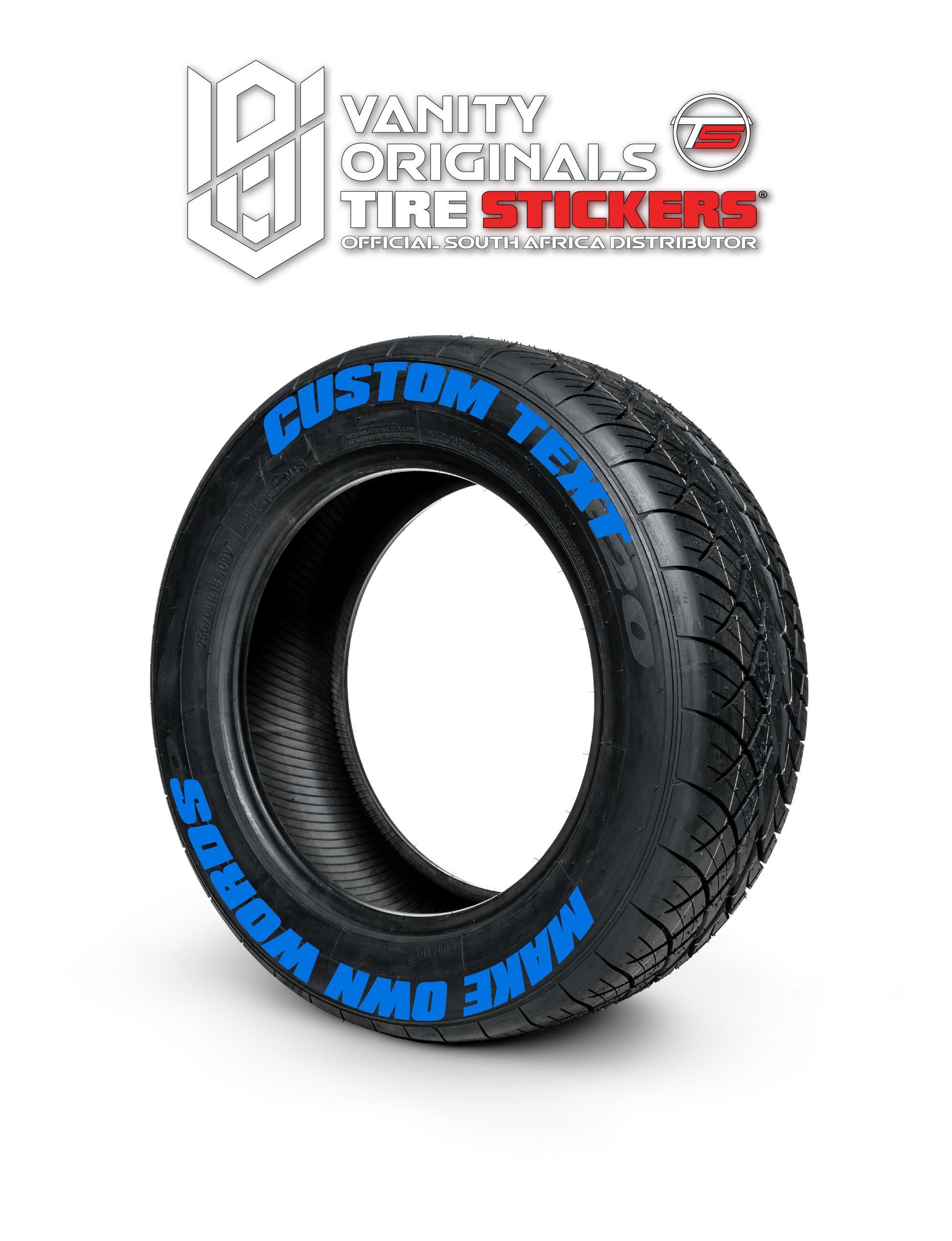 make your own tire stickers blue