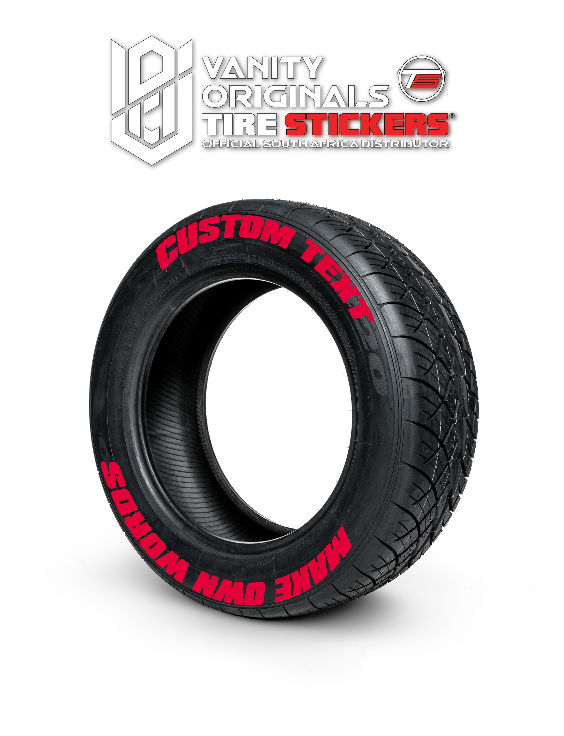 make your own tire stickers red