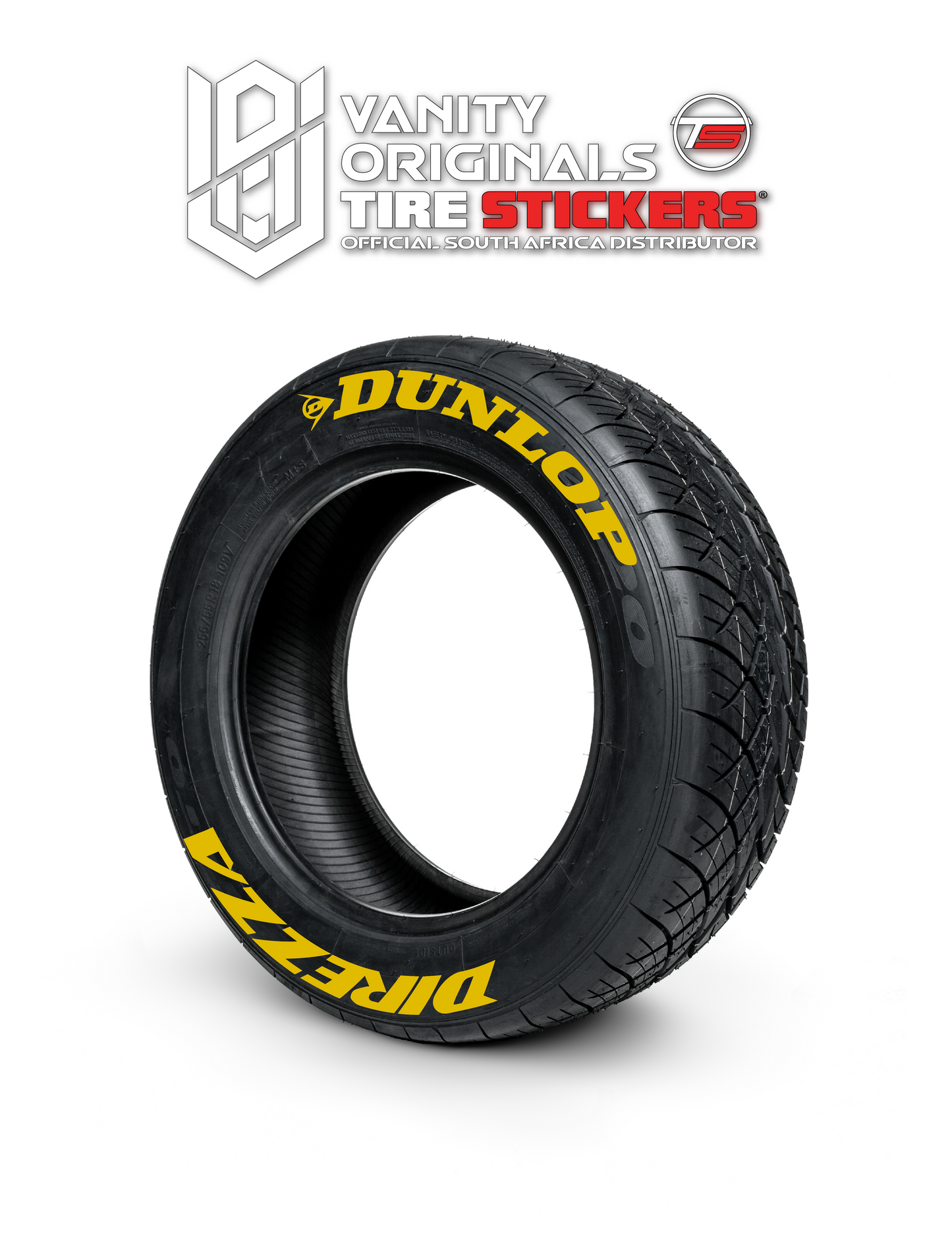Dunlop Direzza ( 8x Rubber Decals, Adhesive & Instructions Included )