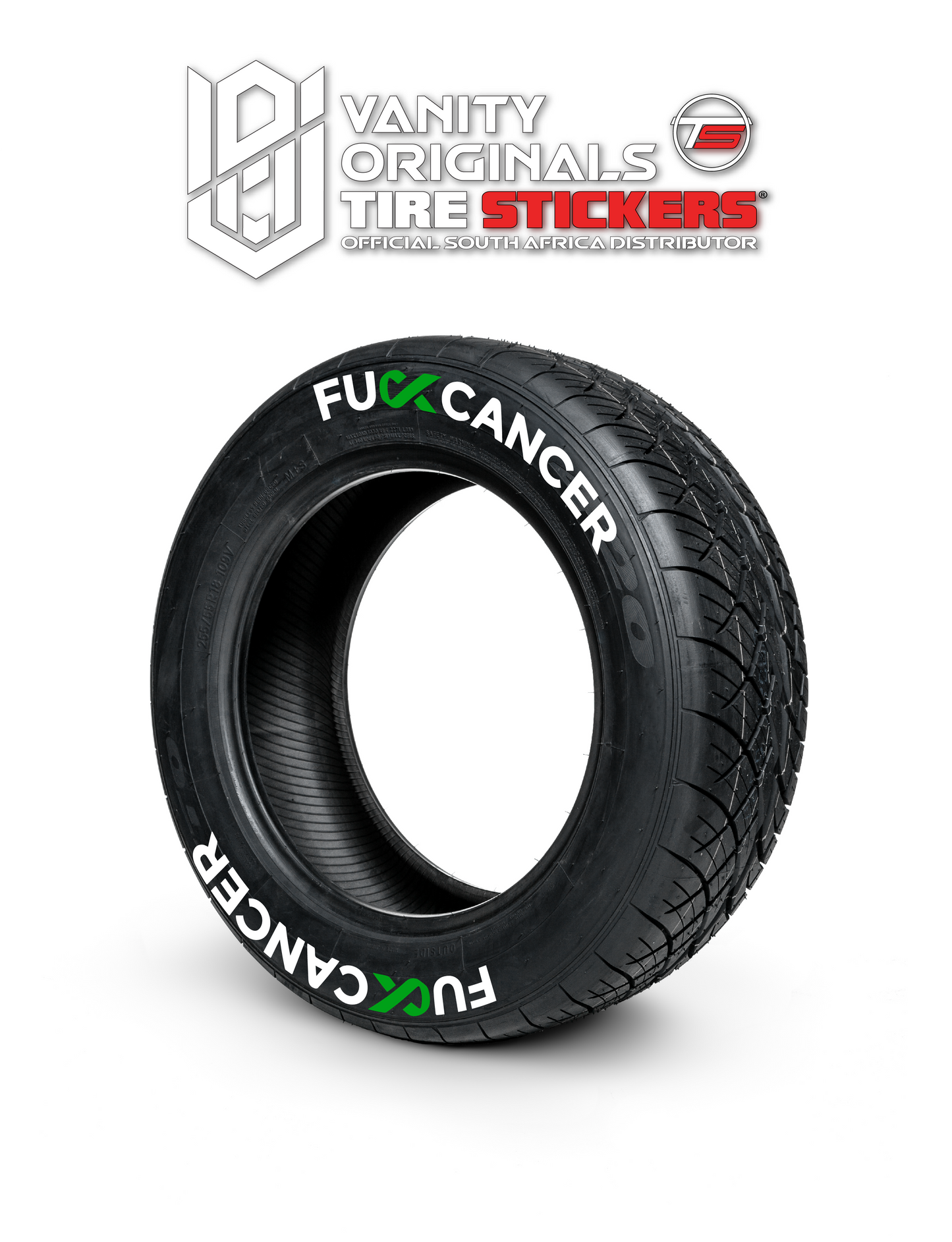 F-ck Cancer ( 8x Rubber Decals, Adhesive & Instructions Included )