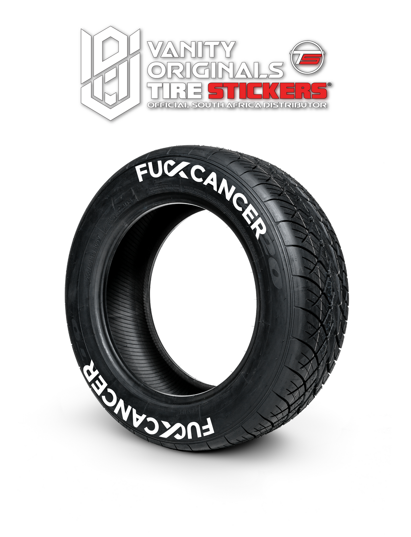 F-ck Cancer ( 8x Rubber Decals, Adhesive & Instructions Included )