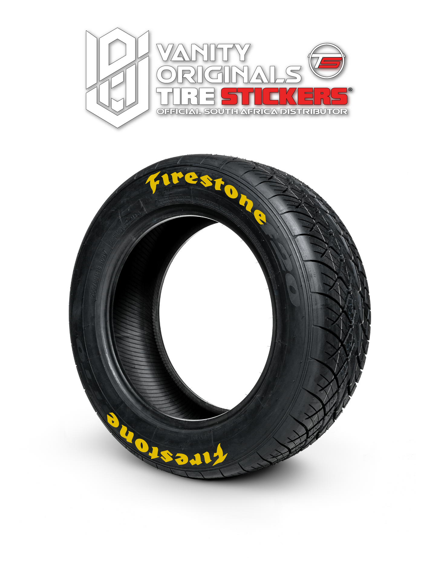 Firestone ( 8x Rubber Decals, Adhesive & Instructions Included )