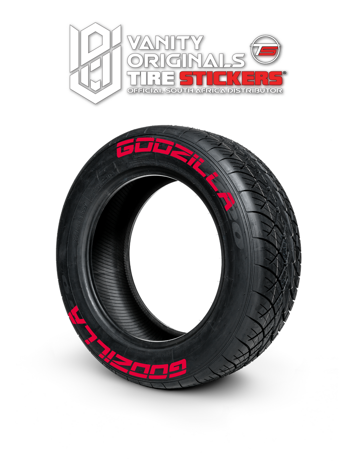 Godzilla Red Lettering Godzilla Tire Stickers | Tyre Lettering | Tire Stickers SA – Custom and ...