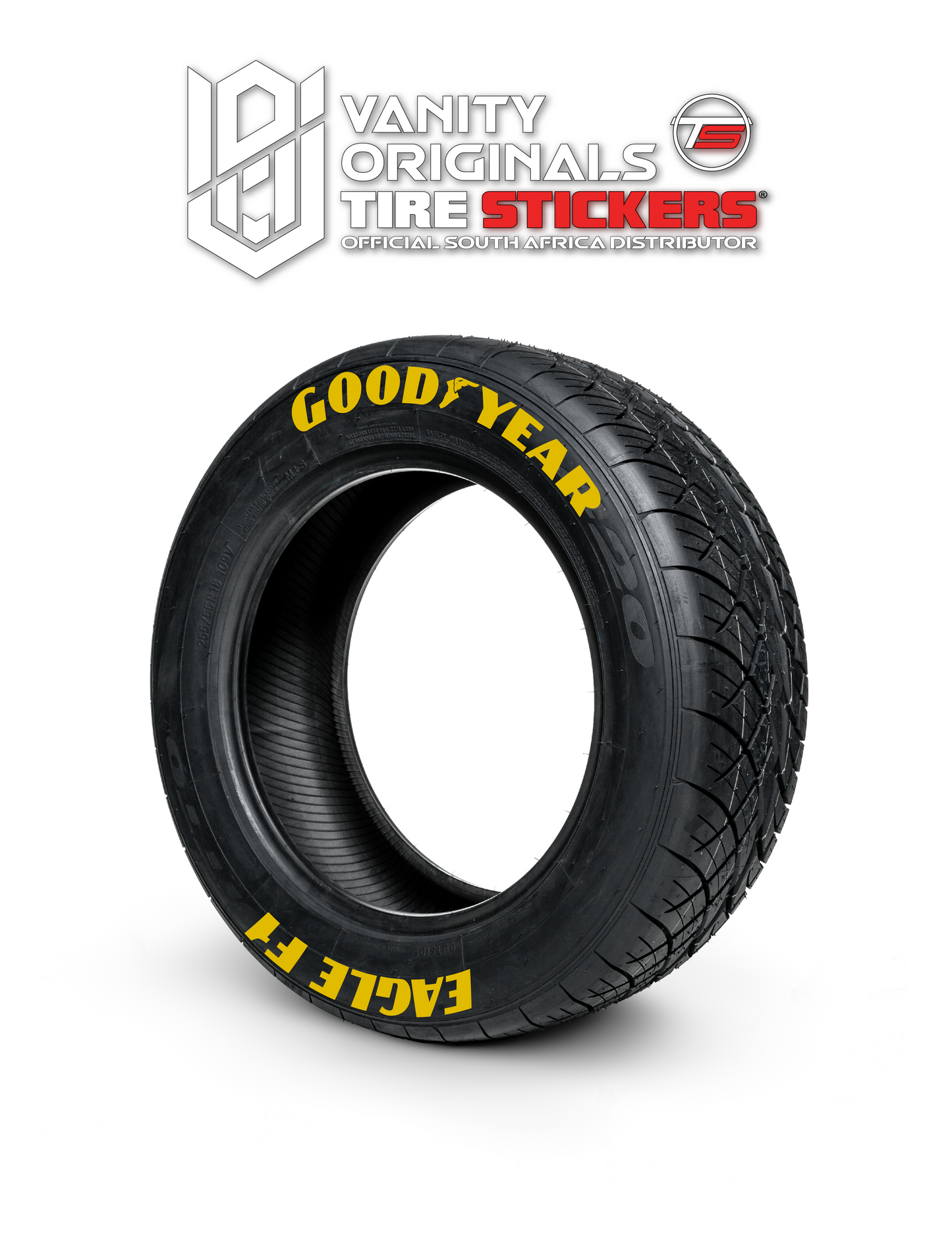 Goodyear Eagle F1 ( 8x Rubber Decals, Adhesive & Instructions Included )