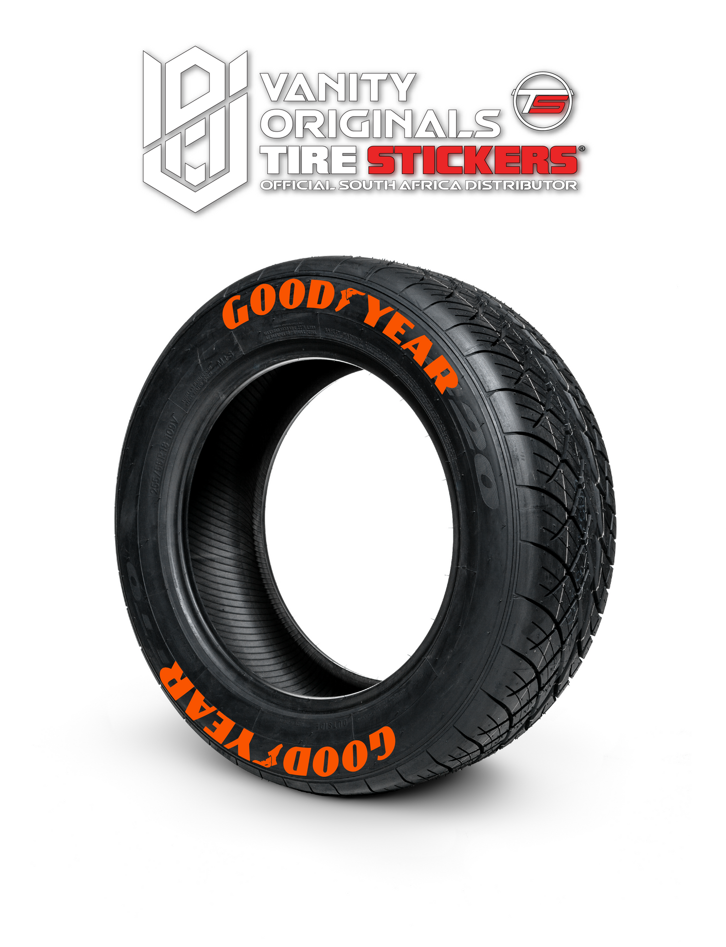 Goodyear ( 8x Rubber Decals, Adhesive & Instructions Included )