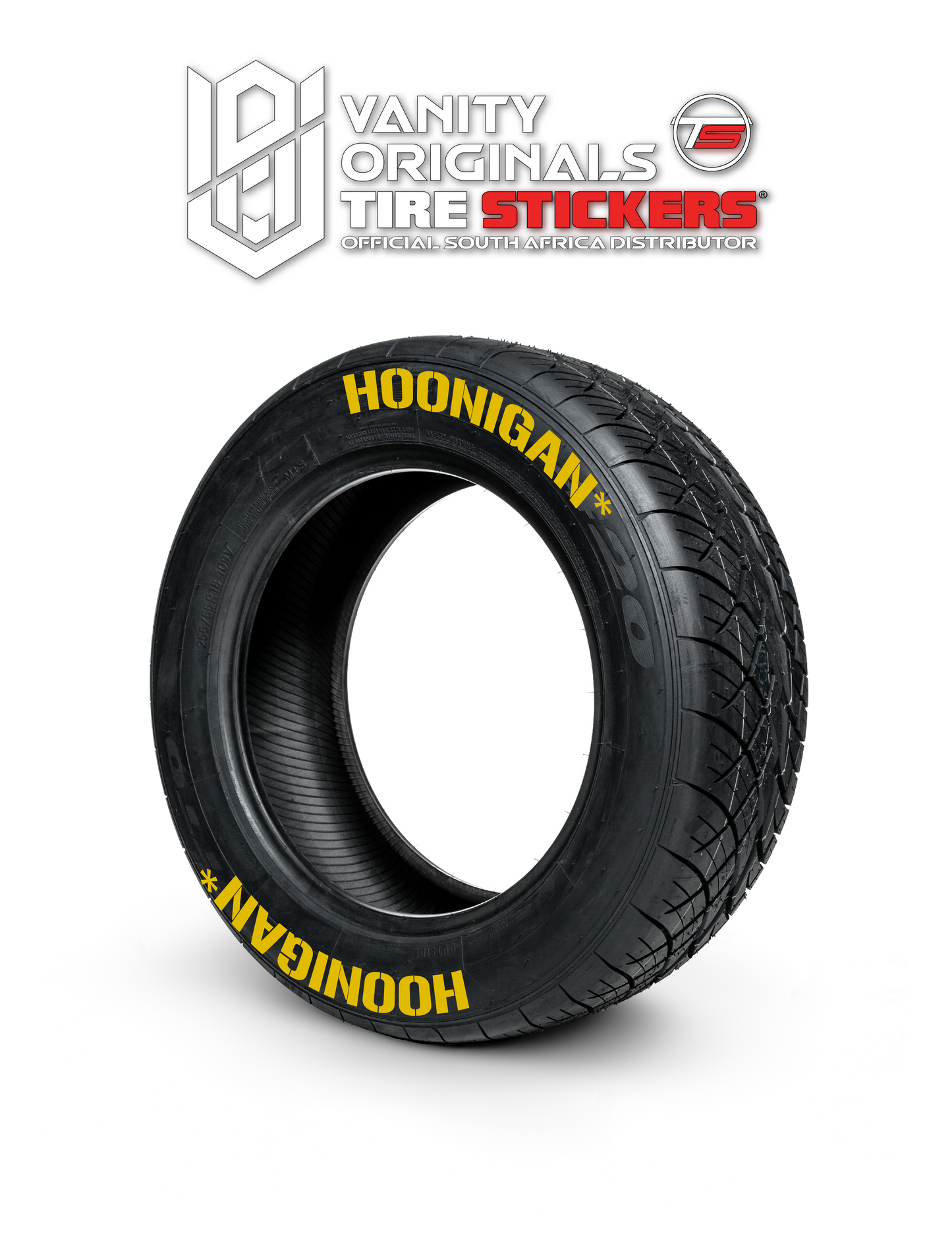 Hoonigan ( 8x Rubber Decals, Adhesive & Instructions Included )