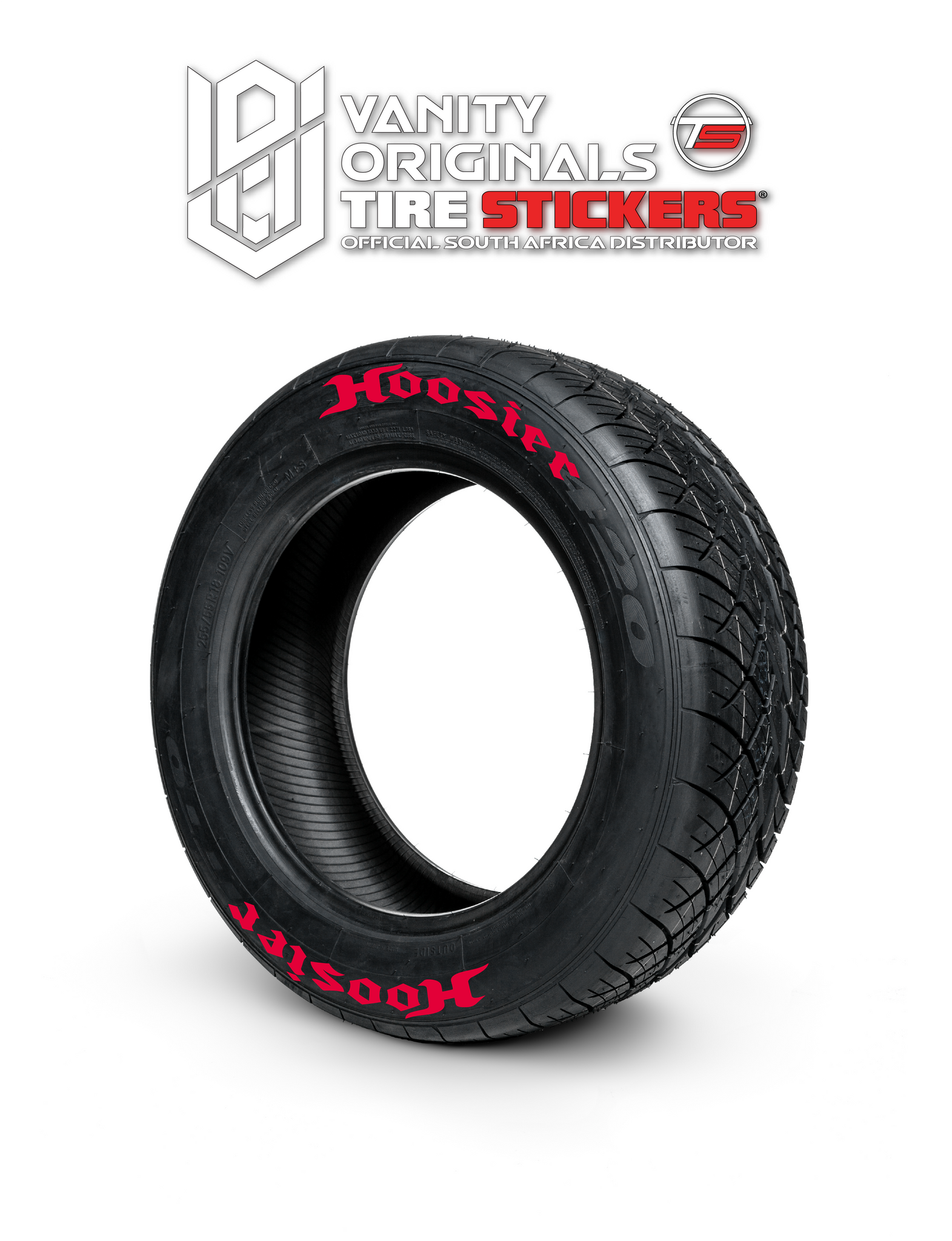 Hoosier ( 8x Rubber Decals, Adhesive & Instructions Included ) Tire