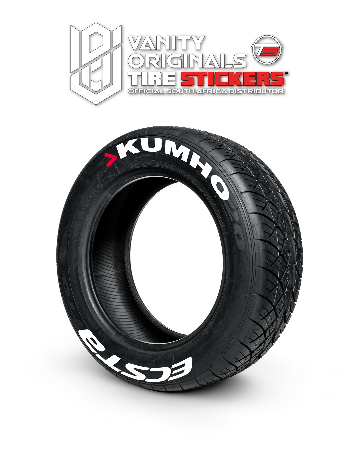 Kumho Ecsta ( 8x Rubber Decals, Adhesive & Instructions Included )