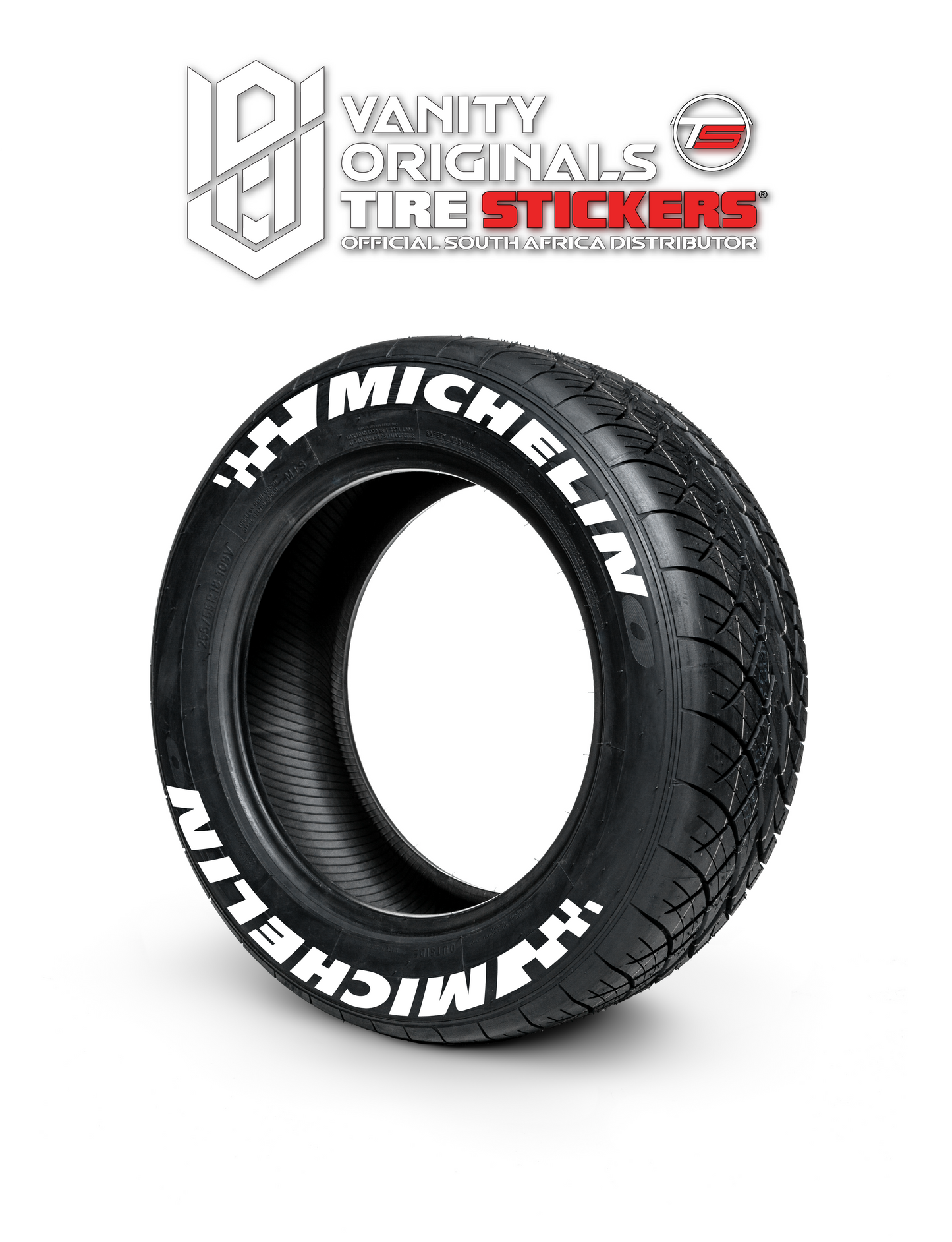 Michelin Flag ( 8x Rubber Decals, Adhesive & Instructions Included )