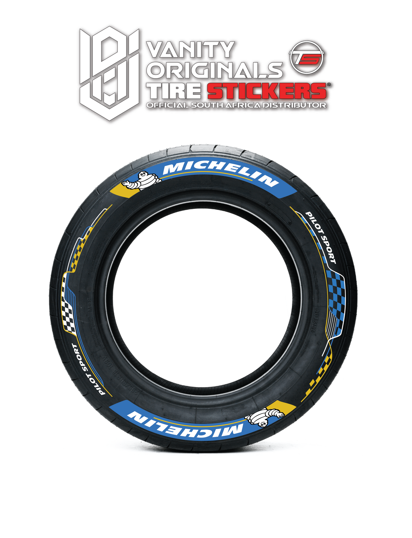 Michelin Formula E 8x decals ( 16x Rubber Decals, Adhesive & Instructions Included )
