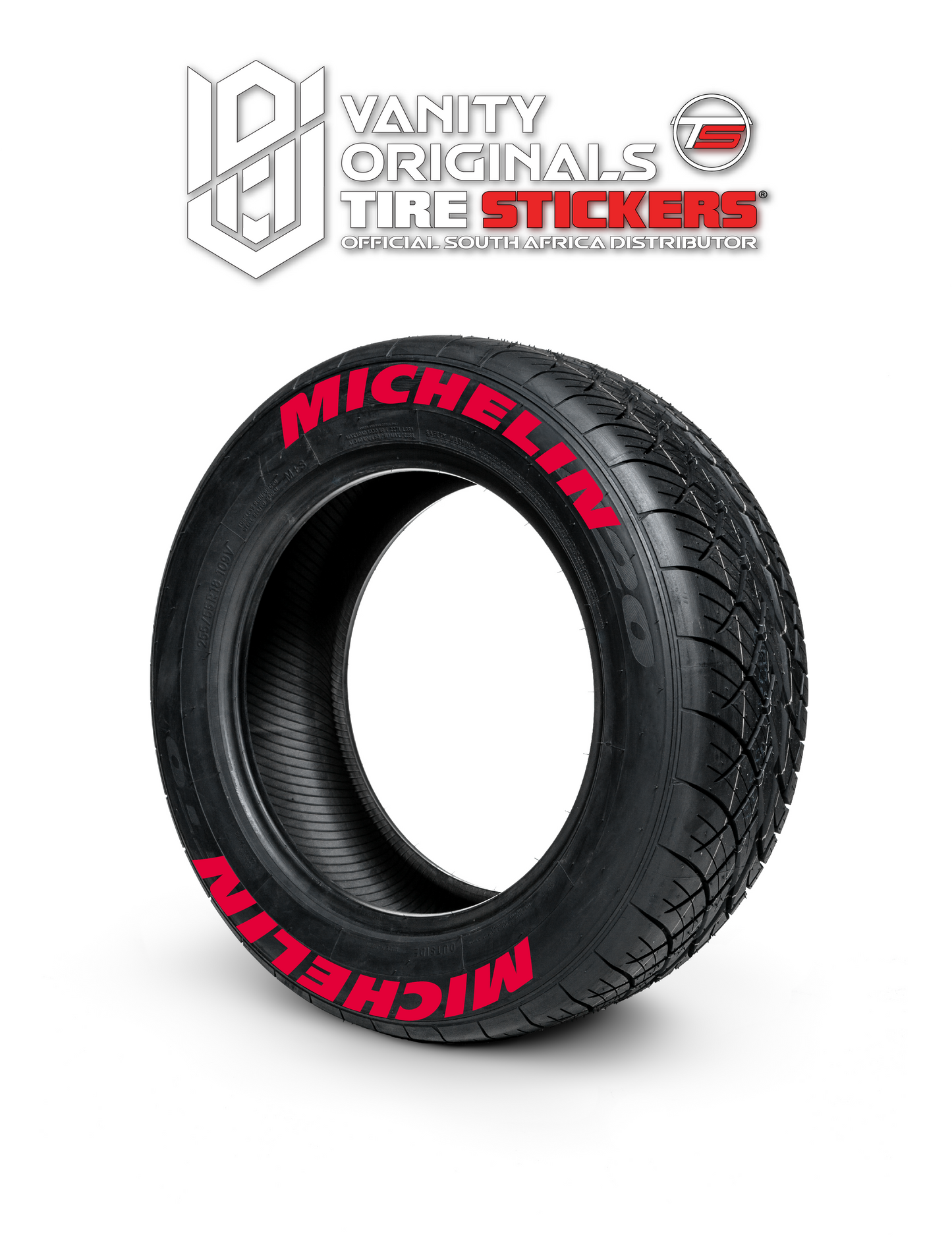 Michelin ( 8x Rubber Decals, Adhesive & Instructions Included )