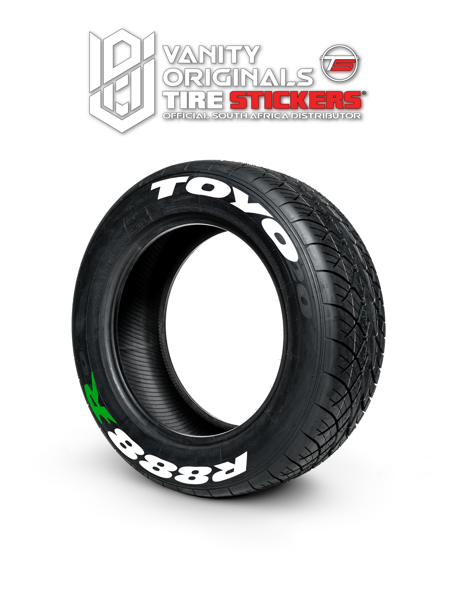 Toyo R888 R ( 8x Rubber Decals, Adhesive & Instructions Included )
