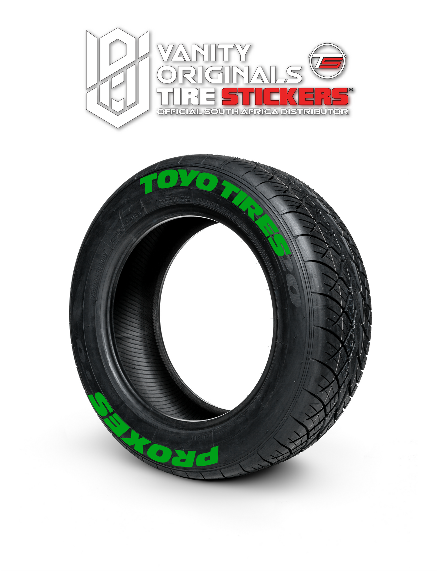 Toyo Tires Proxes ( 8x Rubber Decals, Adhesive & Instructions Included )