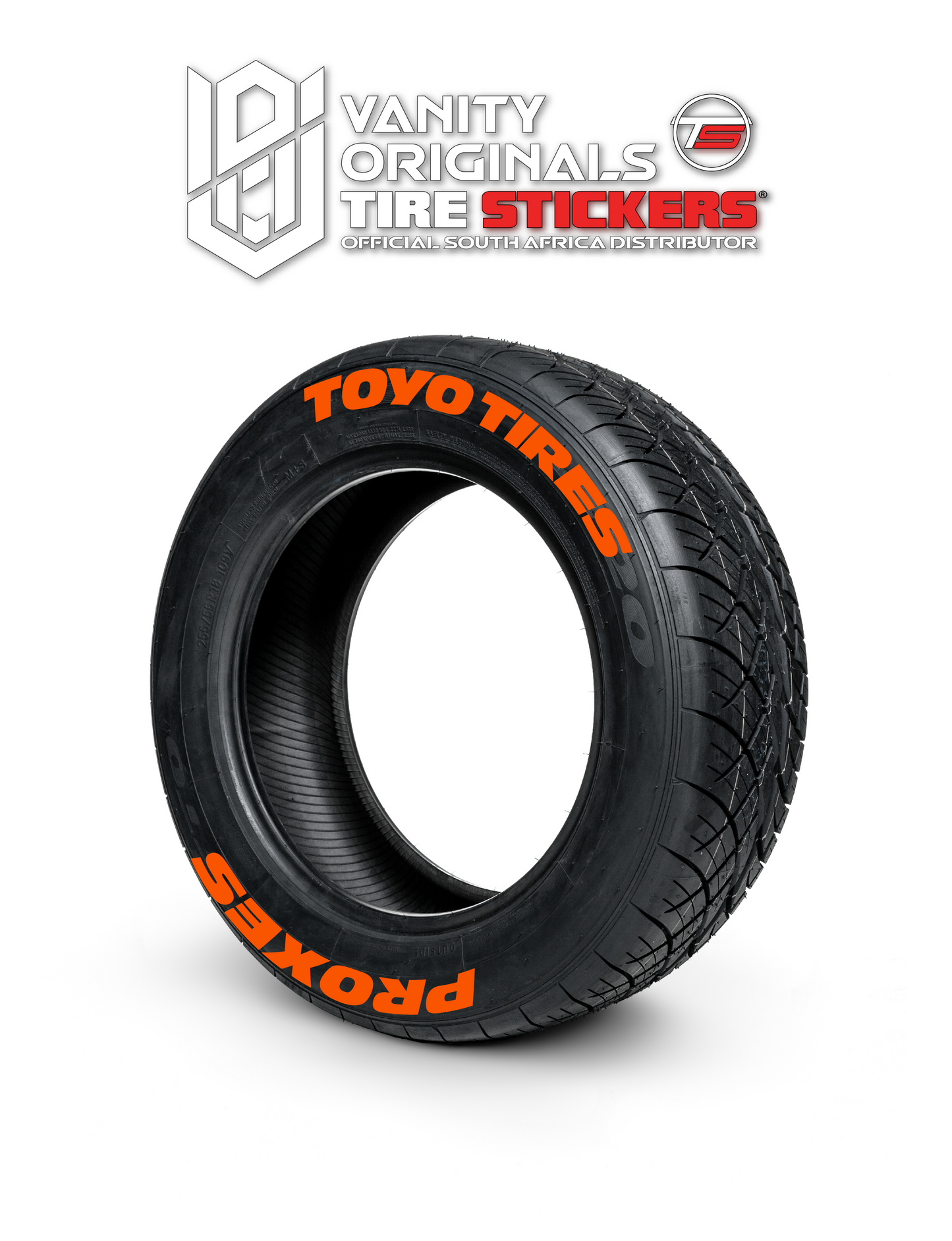 Toyo Tires Proxes ( 8x Rubber Decals, Adhesive & Instructions Included )
