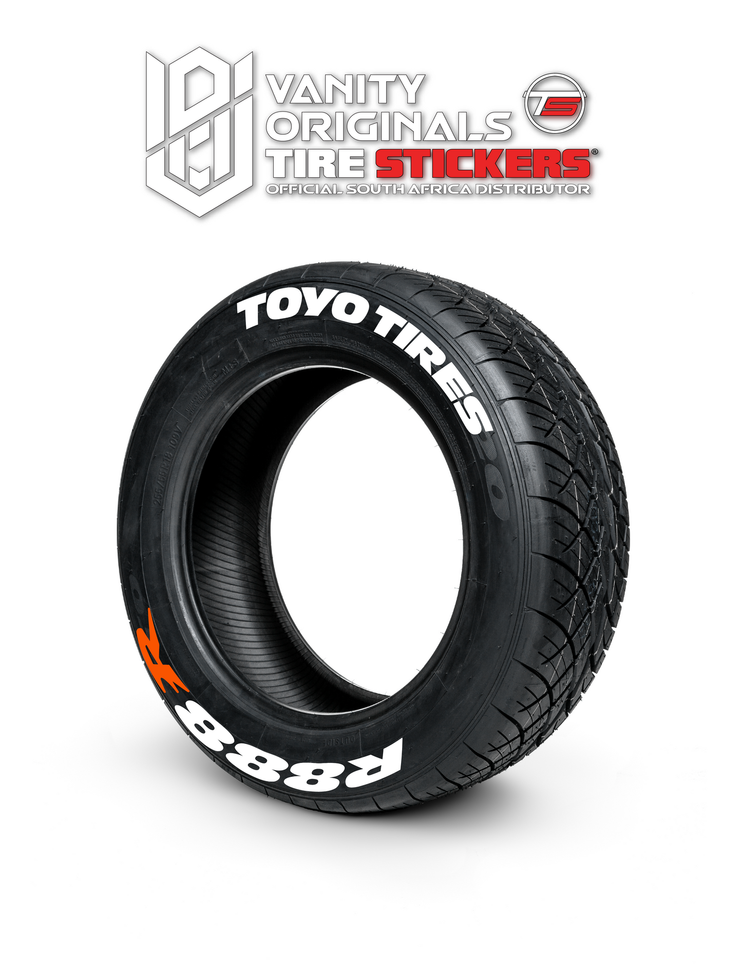 Toyo Tires R888 R ( 8x Rubber Decals, Adhesive & Instructions Included )
