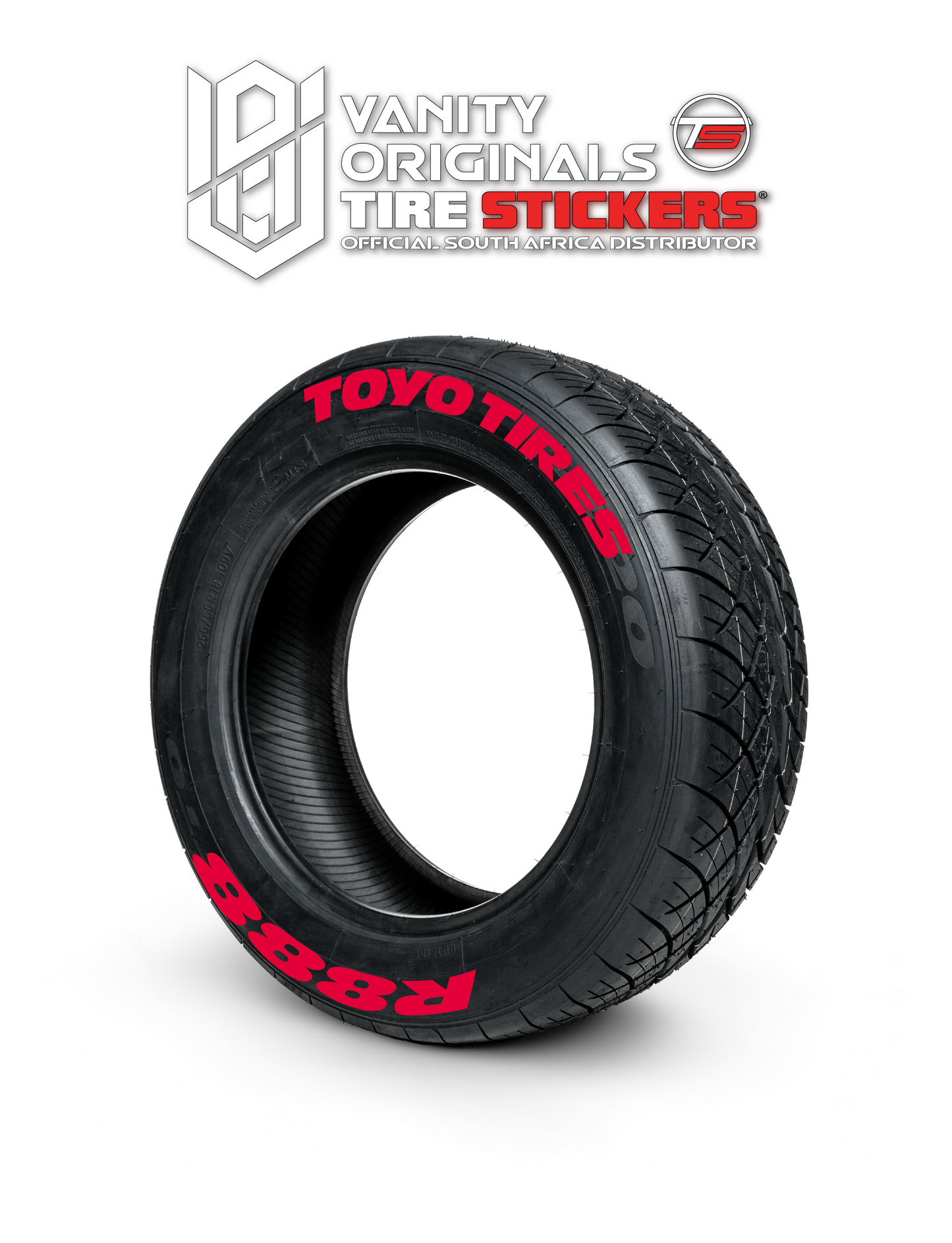 Toyo Tires R888 ( 8x Rubber Decals, Adhesive & Instructions Included )